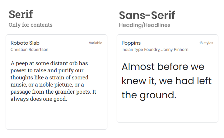 Font selection